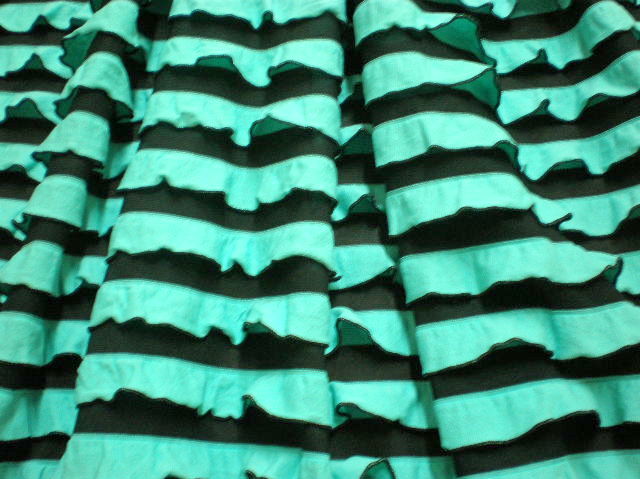 9.Mint Green-Black Plain Ruffles